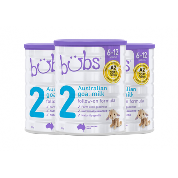 【澳洲直邮】Bubs 博宝婴儿配方羊奶粉2段6-12月800g 3罐（包邮包税）