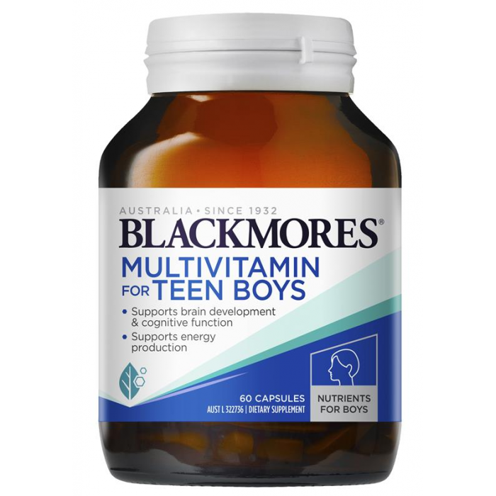效期25.5  Blackmores 澳佳宝新版青少年益脑复合维生素胶囊 男孩 60粒