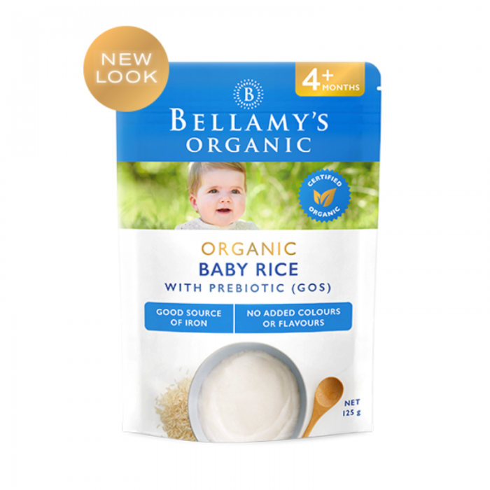 新包装 效期25.3 Bellamy's 贝拉米有机高钙婴儿米粉宝宝辅食125g 4月+