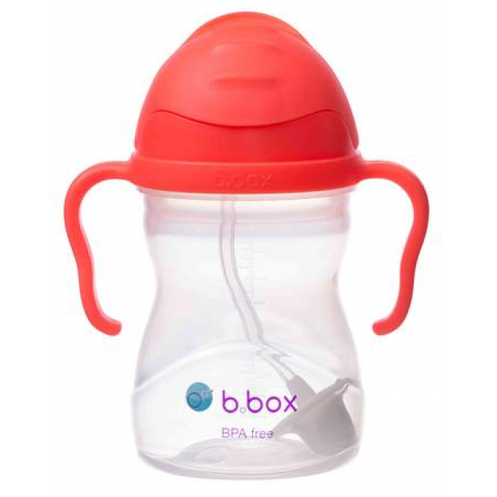 B.box 新版婴幼儿重力球吸管杯 水杯 240ml 西瓜红