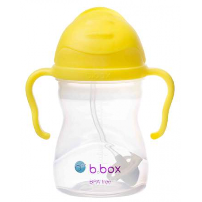 B.box新版婴幼儿重力球吸管杯240ml柠檬黄lemon