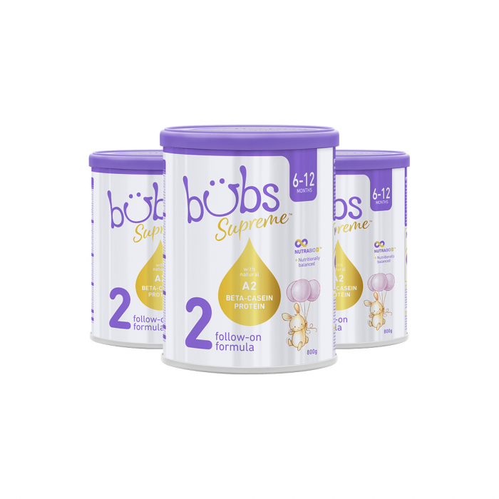 【澳洲直邮】效期24.3 Bubs 贝臻A2 β-酪蛋白牛奶粉 2段 800g 3罐（包邮包税）
