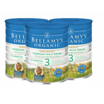 【保税仓发货】Bellamy's 贝拉米有机奶粉900g 3段 三罐，下单请备注收件人身份证号码