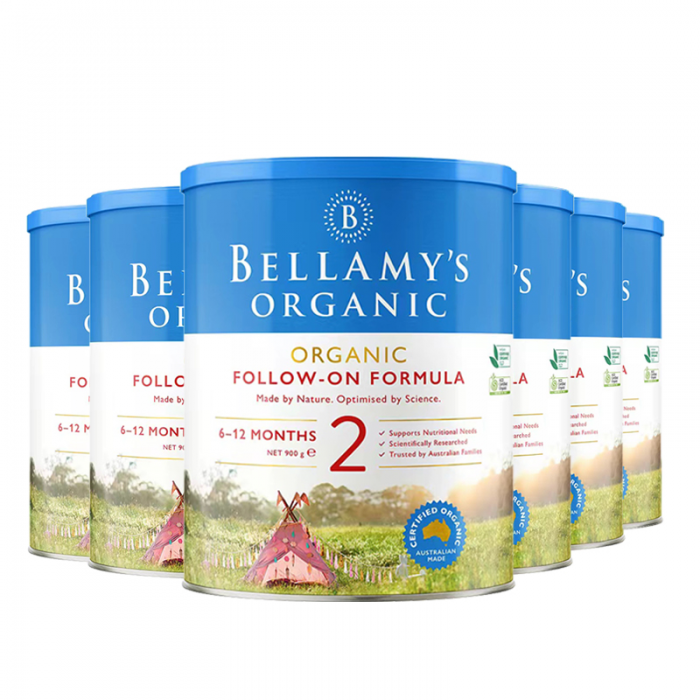 【澳洲直邮】包装更换期间，新旧随机发！Bellamy's 贝拉米有机奶粉900g 2段 六罐（包邮包税）